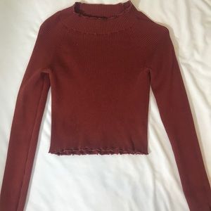 Kendall & kylie long sleeved ribbed crop top